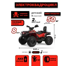 Детский электроквадроцикл BRP Can-Am Outlander (Y888YY) красный